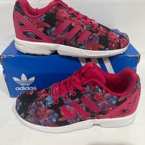 Adidas Women's Floral Sneakers - Pink and Black